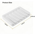 Vonpri 1Pack Self Draining Soap Dish, Ceramic Soap Container Tray, Dish Soap Holder for Kitchen, Bathroom, Shower, Quickly Drain Water, Easy to Clean White