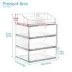 Vtopmart 4 Tier Clear Makeup Organizer with Drawer, Plastic Cosmetic Storage, Beauty Holder