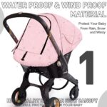 Waterproof Baby Car Seat Cover Compatible with Doona Car Seat and Stroller,Patented Windproof Car Seat Canopy for Girls, Keeps Babies Warm and Cozy(Pink)