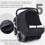 Waterproof Baby Car Seat Cover Compatible with Doona Car Seat and Stroller,Patented Windproof Car Seat Canopy for Boys & Girls, Keeps Babies Warm and Cozy(Black)