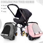 Waterproof Baby Car Seat Cover Compatible with Doona Car Seat and Stroller,Patented Windproof Car Seat Canopy for Boys & Girls, Keeps Babies Warm and Cozy(Black)