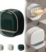 Waterproof Soap Dish with Drainage Box,2025 New Soap Dish Holder with Lid,Wall Mounted Drain Soap Box with Flip Lid,NO-Drilling Soap Dish Holder for Kitchen Sink,Bathroom,Bathtub