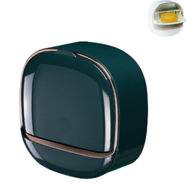 Waterproof Soap Dish With Drainage Box, Soap Holder with Drain Tray, Wall Mounted Draining Soap Dish, Adhesive Soap Case Box, NO-Drilling Soap Dish Holder for Bathroom