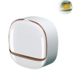 Waterproof Soap Dish With Drainage Box, Soap Holder with Drain Tray, Wall Mounted Draining Soap Dish, Adhesive Soap Case Box, NO-Drilling Soap Dish Holder for Bathroom