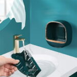 Waterproof Soap Dish With Drainage Box, Soap Holder with Drain Tray, Wall Mounted Draining Soap Dish, Adhesive Soap Case Box, NO-Drilling Soap Dish Holder for Bathroom