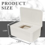 Wet Wipes Storage Box, Baby Wipes Dispenser Holder, Reusable Bathroom Wipe Container Dustproof Tissue Box Case with Lid for Home Office, White