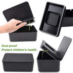Wet Wipes Storage Box, Baby Wipes Dispenser Holder, Reusable Bathroom Wipe Container Dustproof Tissue Box Case with Lid for Home Office, Black