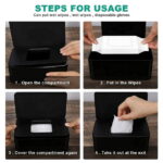 Wet Wipes Storage Box, Baby Wipes Dispenser Holder, Reusable Bathroom Wipe Container Dustproof Tissue Box Case with Lid for Home Office, Black