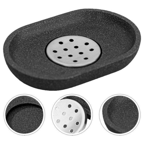 WHAMVOX Reusable Soap Dish Bar Holder For Shower Sink Tray Countertop Black