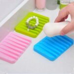 Windfall Soap Dishes for Bathroom Shower Bar Soap Holder with Self Draining Tray Natural Waterfall Drain Soap Saver Flexible Bathroom Silicone Soap Dish Storage Holder Soapbox...