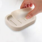 WNFJR Plastic Soap Dish, Soap Container, Double Layer Draining Soap Holder for Shower, Bathroom or Kitchen(Khaki)