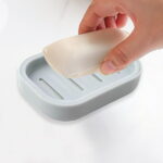 WNFJR Plastic Soap Dish, Soap Container, Double Layer Draining Soap Holder for Shower, Bathroom or Kitchen(Light Blue)