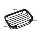 Wodtesl Black Soap Dish Holder with Strong Suction Cups for Bathroom Shower, Drain Case Tray, Wall Mounted, No Drilling, 5.1x3.5x1.2 inch