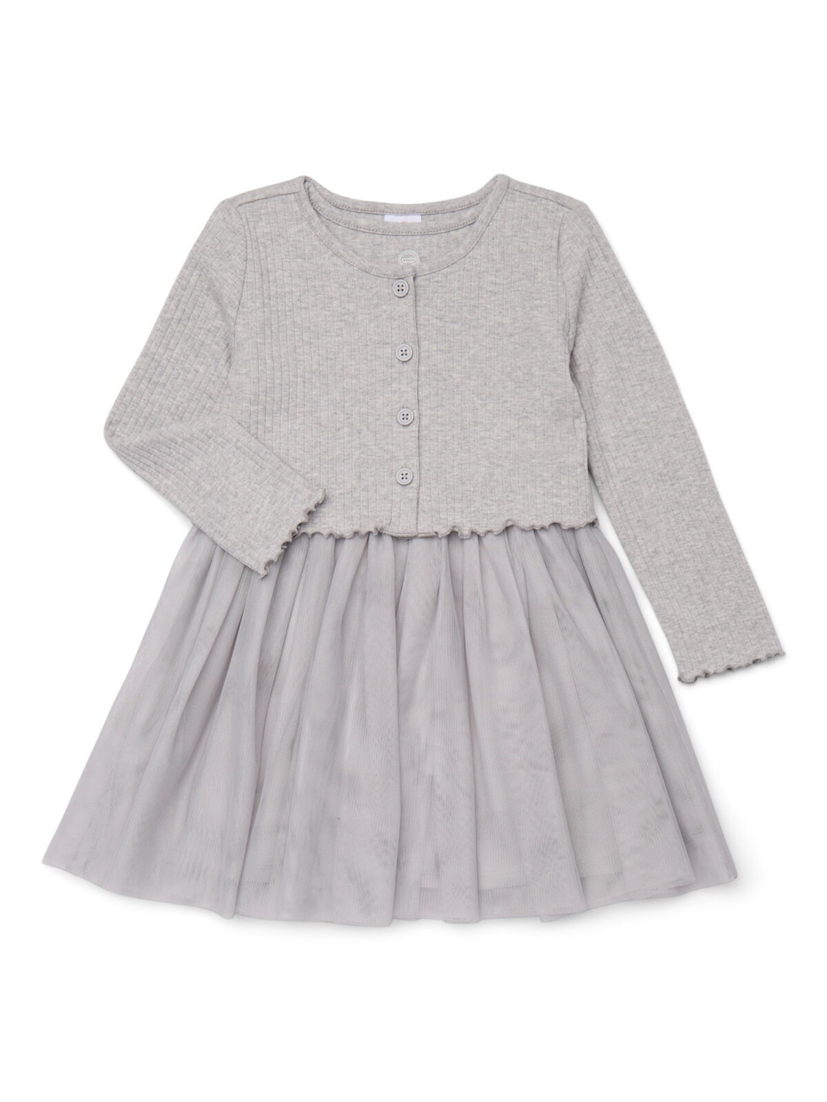 Wonder Nation Toddler Girls Tutu Dress and Ribbed Cardigan Set, 2-Piece, Sizes 12M-5T