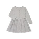 Wonder Nation Toddler Girls Tutu Dress and Ribbed Cardigan Set, 2-Piece, Sizes 12M-5T