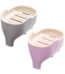 WONIU 2 Pack Elephant Soap Dishes with Dry Tray, Self Draining, Sponge Holder for Kitchen Sink, Plastic, Purple & Grey