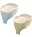 WONIU 2 Pack Self Draining Soap Dishes with Dry Tray, Sponge Holder for Kitchen Sink, Cute Elephant, Plastic, Blue & Green