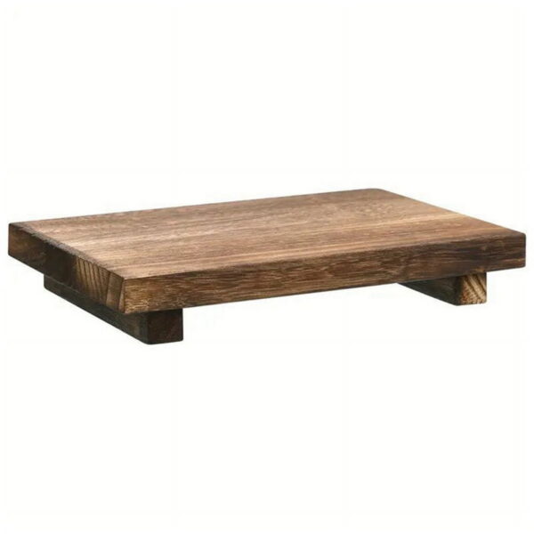 Wood Pedestal Soap Stand Bathroom Kitchen Countertop Tray Farmhouse Riser Dish Holder