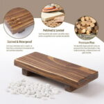 Wood Riser for Decor, 8.66X3.54in Wood Pedestal Stand, Small Wooden Riser,Dish Soap Tray Wood Tray for Bathroom, Wood Riser for Kitchen Counter