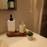 Wood Riser for Decor, 8.66X3.54in Wood Pedestal Stand, Small Wooden Riser,Dish Soap Tray Wood Tray for Bathroom, Wood Riser for Kitchen Counter