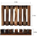 Wood Soap Dish 2 Pack Wooden Soap Holder for Shower Bathroom Kitchen Sinks