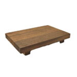 Wooden Pedestal Stand Wooden Display Tray Soap Dish Wood Riser for Display for Coffee Table Indoor Kitchen Counter Decoration Rectangle