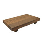 Wooden Pedestal Stand Wooden Display Tray Soap Dish Wood Riser for Display for Coffee Table Indoor Kitchen Counter Decoration Rectangle