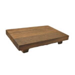 Wooden Pedestal Stand Wooden Display Tray Soap Dish Wood Riser for Display for Coffee Table Indoor Kitchen Counter Decoration Rectangle