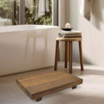 Wooden Pedestal Stand Wooden Display Tray Soap Dish Wood Riser for Display for Coffee Table Indoor Kitchen Counter Decoration Rectangle