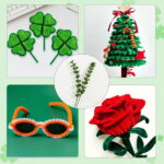 Yalumo 500 Pieces Pipe Cleaners Craft Supplies, Green Pipe Cleaners Bulk for DIY Crafts, 12 Inch Fuzzy Chenille Stems Sticks Set for Christmas tree