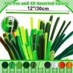 Yalumo 500 Pieces Pipe Cleaners Craft Supplies, Green Pipe Cleaners Bulk for DIY Crafts, 12 Inch Fuzzy Chenille Stems Sticks Set for Christmas tree