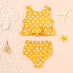 Younger Tree Toddler Baby Girls Summer Swimsuit Sleeveless Striped Swimwear Two-Piece Suit Beach Bikini for 12-18 Months