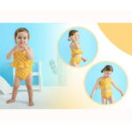 Younger Tree Toddler Baby Girls Summer Swimsuit Sleeveless Striped Swimwear Two-Piece Suit Beach Bikini for 12-18 Months