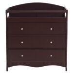 Zimtown Wood Changing Table with Drawers,Baby Dresser, Infant Diaper Station Nursery Organizer, Brown
