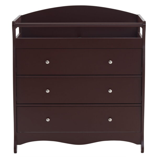 Zimtown Wood Changing Table with Drawers,Baby Dresser, Infant Diaper Station Nursery Organizer, Brown