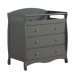 Zimtown Wood Changing Table with Drawers,Baby Dresser, Infant Diaper Station Nursery Organizer, Gray