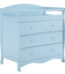 Zimtown Wood Changing Table with Drawers,Baby Dresser, Infant Diaper Station Nursery Organizer, Light Blue