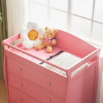 Zimtown Wood Changing Table with Drawers,Baby Dresser, Infant Diaper Station Nursery Organizer, Pink