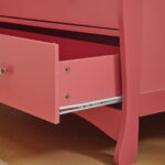 Zimtown Wood Changing Table with Drawers,Baby Dresser, Infant Diaper Station Nursery Organizer, Pink
