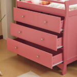 Zimtown Wood Changing Table with Drawers,Baby Dresser, Infant Diaper Station Nursery Organizer, Pink