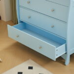 Zimtown Wood Changing Table with Drawers,Baby Dresser, Infant Diaper Station Nursery Organizer, Light Blue