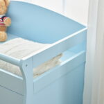 Zimtown Wood Changing Table with Drawers,Baby Dresser, Infant Diaper Station Nursery Organizer, Light Blue