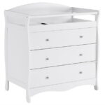 Zimtown Wood Changing Table with Drawers,Baby Dresser, Infant Diaper Station Nursery Organizer, White