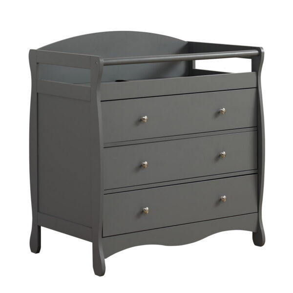 Zimtown Wood Changing Table with Drawers,Baby Dresser, Infant Diaper Station Nursery Organizer, Gray