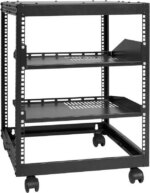 12U Open Frame Server Rack, 15''-40'' Adjustable Depth, Free Standing or Wall Mount Network Server Rack, 4 Post AV Rack with Casters, Holds All Your - Pappy Mall