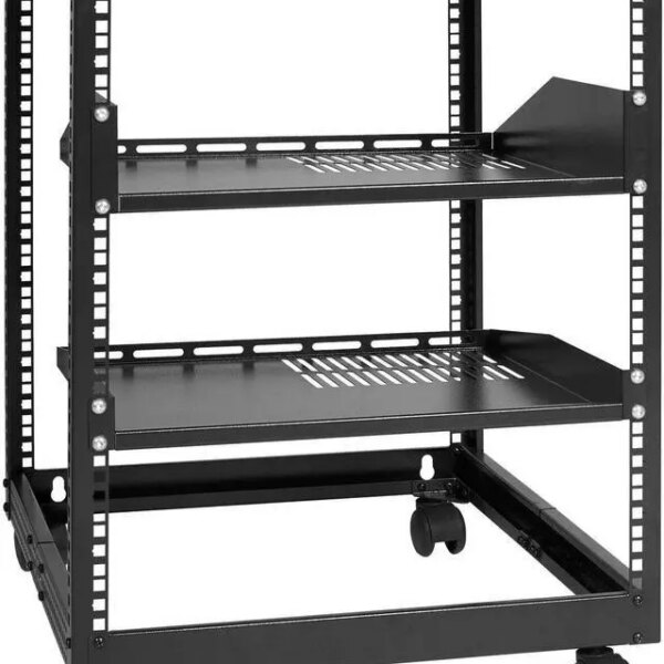 12U Open Frame Server Rack, 15''-40'' Adjustable Depth, Free Standing or Wall Mount Network Server Rack, 4 Post AV Rack with Casters, Holds All Your - Pappy Mall