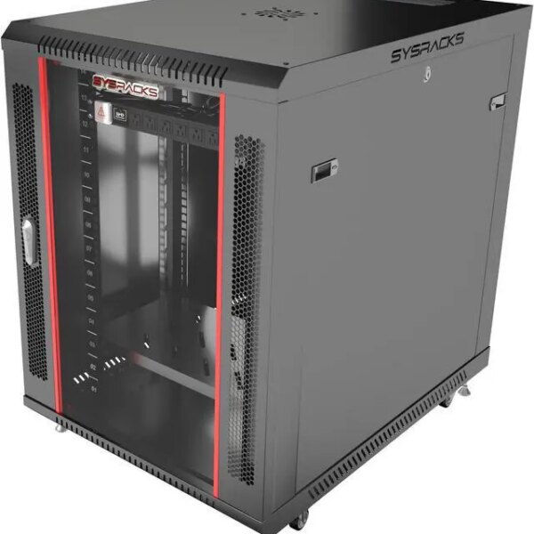 15U Server Cabinet Networking Rack 35-inch Depth Standing Enclosed Locking Network Enclosure on Wheels - POWERSTRIP - CASTERS - SHELF - DUST-PROOF - Pappy Mall