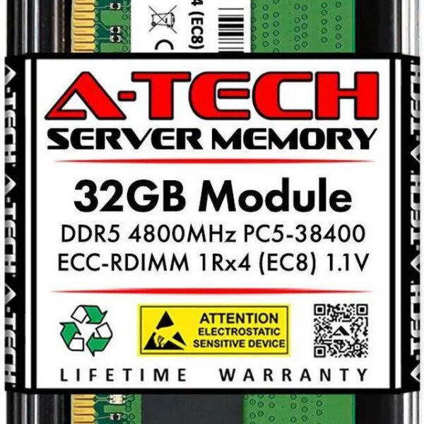 32GB RAM Replacement for Micron MTC20F1045S1RC48BA2 | DDR5 4800MHz PC5-38400 ECC RDIMM 1Rx4 Server Memory - Pappy Mall