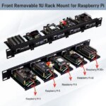 52Pi 19 Inch 1U Rack Mount for Raspberry Pi 5/4B/3B+/3B, Removable Rack with 5 Mounting Ports, Compatible with 19 inch Server Cabinets - Pappy Mall
