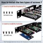 52Pi 19 Inch 1U Rack Mount for Raspberry Pi 5/4B/3B+/3B, Removable Rack with 5 Mounting Ports, Compatible with 19 inch Server Cabinets - Pappy Mall